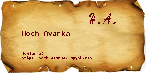 Hoch Avarka névjegykártya